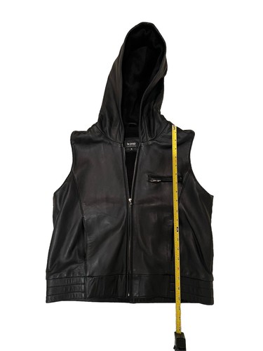 For Joseph Leather Hooded Motorcycle Jacket Vest Women's SZ M - Picture 9 of 10