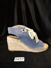 Sole Society Women Blue Wedge Sandal Shor Suede Leather Upper Size 6M (0457)