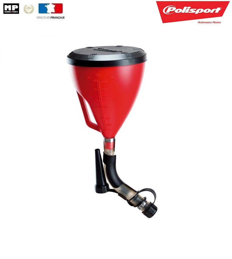 Entonnoir multifonctions POLISPORT ProOctane pour éviter les coulures d'essence sur le moteur