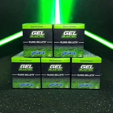 50,000 Gel Blaster Gellets Electric Green 5 Boxes Of 10,000 New
