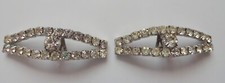 Vintage Edwardian Clear Rhinestone Gondola-Shaped Shoe Buckles