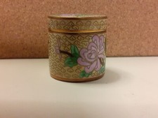 Cloisonne Round Jar, Vintage, Handpainted, 47mm Tall