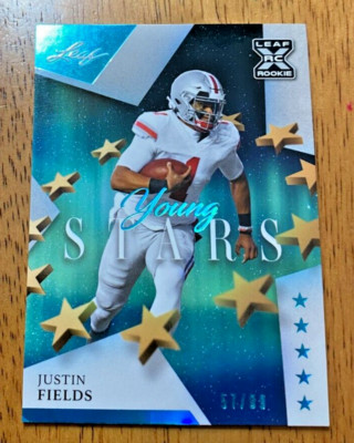 2021 Leaf Young Stars Platinum Spectrum Blue #YS-28 JUSTIN FIELDS #'d 57/99