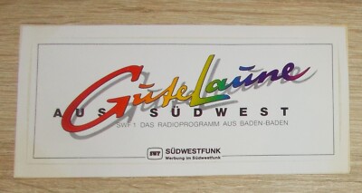 Old sticker SWF 1 good mood from southwest Baden-Baden FM frequencies