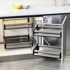 Kitchen Units Cabinet Cupboard Corner Pull Out Baskets Storage Shelf Soft Close