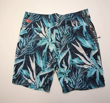 Hurley Phantom JJF Board Shorts Trunks Mens 34 Floral Map Grid Print 9" Inseam
