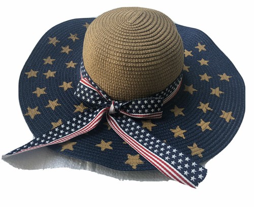 Women's Summer Americana Woven Hat With 