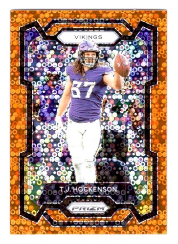 T. J. Hockenson [Orange Disco] #198 2023 Panini Prizm card