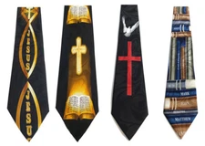 Pack of 4 Steven Harris Christian Jesus Necktie Religious Neck Tie Design 25
