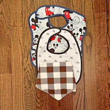 Walt Disney Mickey Baby Bib, Checker Bib And Triangles Design Set Of Three New
