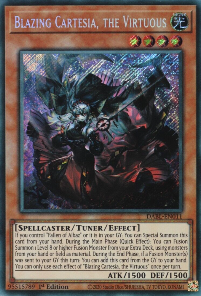 Yugioh! Blazing Cartesia, the Virtuous - DABL-EN011 - Secret Rare