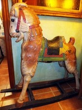 Holz SCHAUKELPFERD ZIEGE Jahrmarkt TIER FIGUR wie KARUSSELLPFERD HOLZPFERD