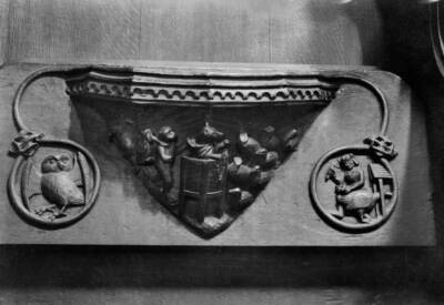 Misericord, Beverley Minster, East Riding of Yorkshire, 1959 Deta - Old Photo