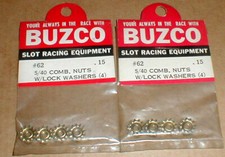 2 Pkgs 5/40 Comb. Nuts w/ Lock Washers Original BuzCo 62 Vintage Slot Car NOS