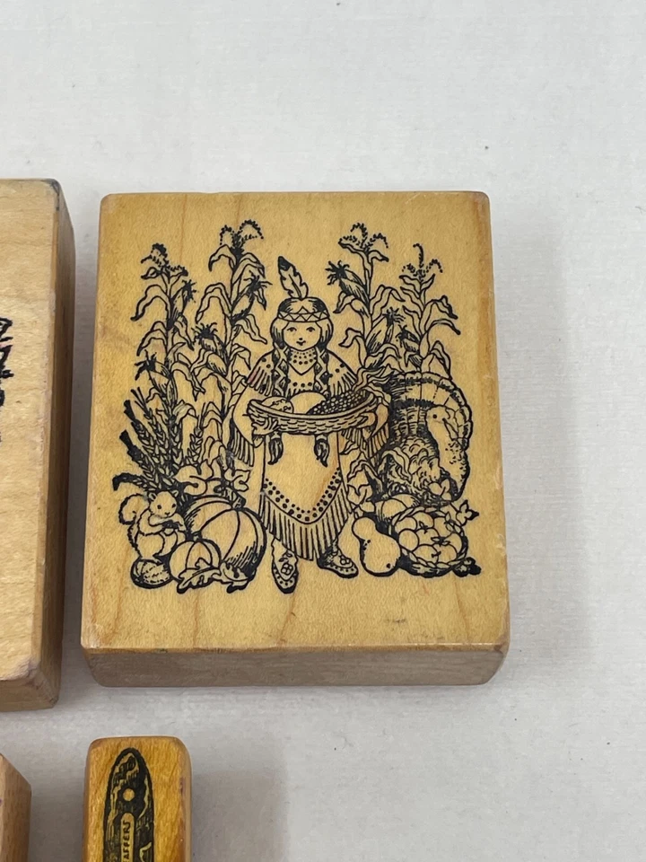 LOTE DE 4 SELLOS DE MADERA Y GOMA PSX VINTAGE AÑOS 80 HECHOS EN EE. UU. Foto 3 de 4