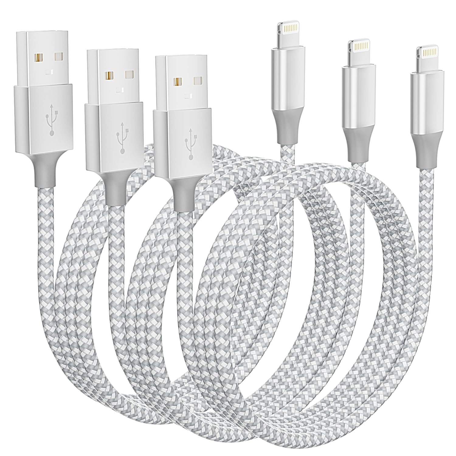 Iphone Charger [Apple Mfi Certified] 3Pack 10FT Long Lightning Cable Fast Chargi-image