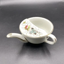 Vintage Invalid Feeder Medical Cup Floral Butterfly Gold Trim