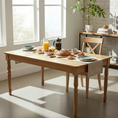 Holz Esstisch Küche Esszimmer Holz 160x80x80cm 6 Sitzer Sitz Person