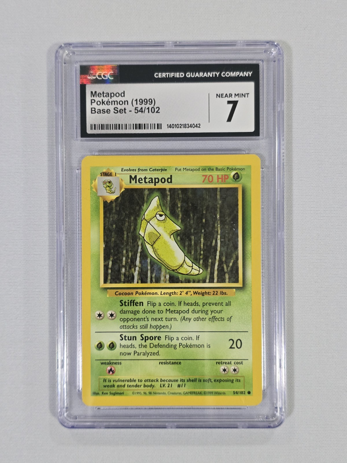 Pokémon TCG Metapod 54/102 Base Set Common Regular CGC 7 English (1999)