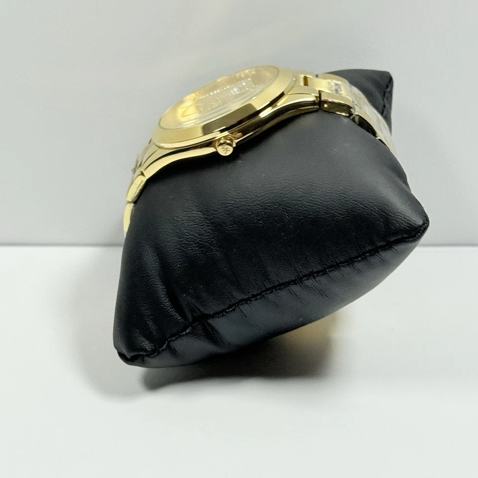 Reloj pulsera para mujer Michael Kors MK4732 delgado pasarela logotipo MK esfera tono dorado” Foto 3 de 4