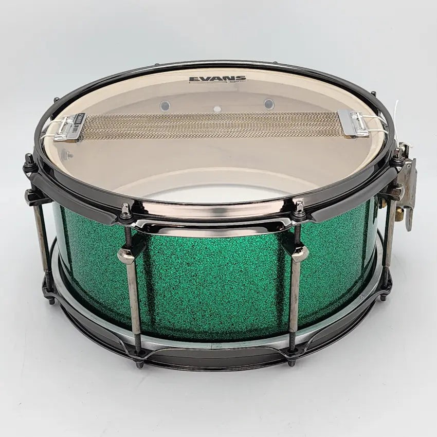 Used Noble & Cooley SS Classic Tulip Snare Drum 13x6 Green Sparkle - Very Good
