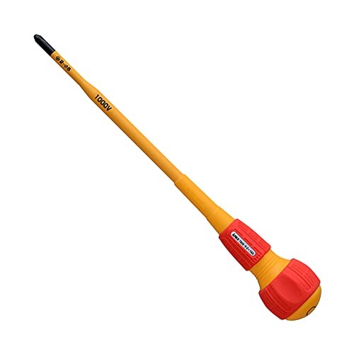 ANEX Screwdriver Insulated 1000V Compatible Slim Tip Thin Shank for Electrical