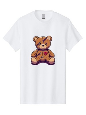 Torn-Teddy-Bear Mens Graphic Tee, 100% Cotton, Casual Summer Wear