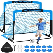 Kids Soccer Goals for Backyard Set - 2 Pack of Portable Pop Up Soccer Nets wi...