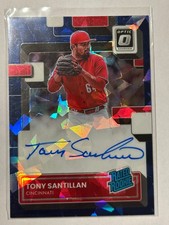 TONY SANTILLAN NAVY BLUE ICE AUTO - 2022 DONRUSS OPTIC RATED ROOKIE RC AU SSP