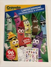Crayola Limited Edition Coloring Book  Stickers - 96 Pages - Free Shipping