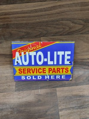 Porzellan Auto-Lite Service Emaille Blechschild Schild Größe 6'' x 4'' Zoll