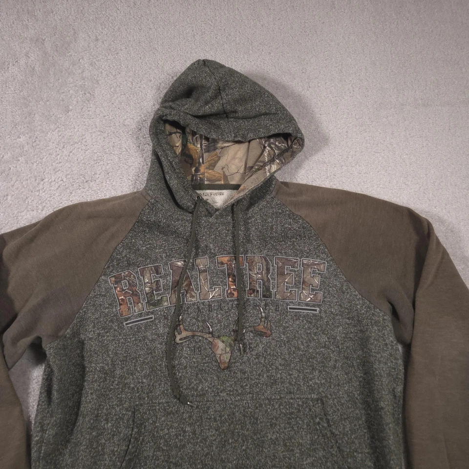 Sudadera con Capucha Realtree Para Mujer Gris Medio Marrón Camuflaje Forrada Pullover Sudadera Caza Foto 3 de 4