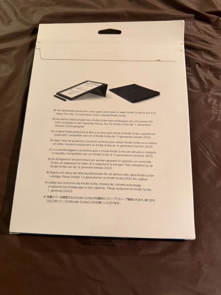 Kindle Scribe Leather Folio Cover Magnetic Attach, Burgundy, 1st Gen (2022) OEM  - Image 4 of 4