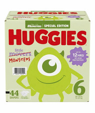 Authentic USA Huggies Little Movers Monsters Special Edition Diapers Size 6