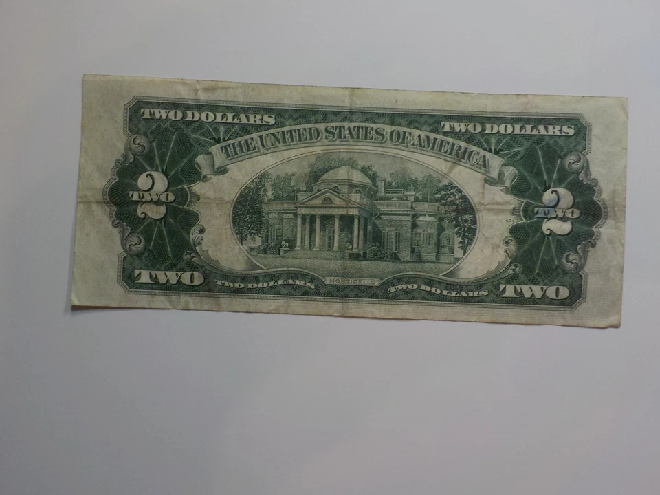 Currency Note 1953 2 Dollar Bill Paper Money Red Seal United States American - Image 2 of 2