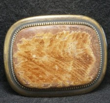 XC21133 AMAZING VINTAGE 1970s  WOOD  BRASS  NATURE FASHION UNISEX BELT BUCKLE