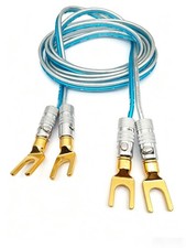 8.5mm Y U Fork Spade to Y U Fork Spade Plug Audio Speaker amplifier cable 1 6FT