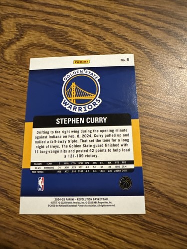 2024-25 Panini Revolution - Stephen Curry #6 Golden State Warriors - Picture 2 of 2