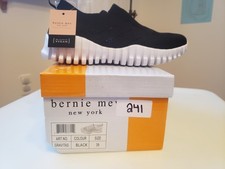 NWT Bernie Mev Gravitas Black Knit Slip-On Lightweight Women's Sneakers, EU 39