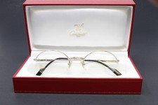 Cartier Eyeglasses Manhattan Platinum 51mm S-Rim Metal Frame Vintage T8100370