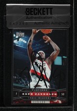 BAS 2004-05 Upper Deck Zach Randolph #160 Seal of Authenticity Auto 3c7