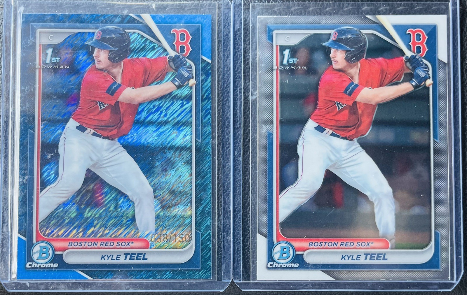 2024 Bowman Kyle Teel 1st Bowman Blue Shimmer Refractor /150 & 1st Chrome
