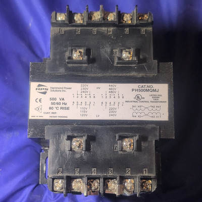 HPS Hammond Industrial Control Transformer PH500MQMJ 500VA 50/60Hz 1PH