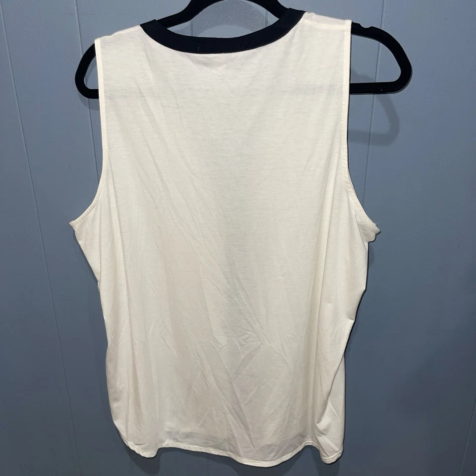 Blusa sin mangas Kenneth Cole para mujer talla XL crema y negra Foto 4 de 4