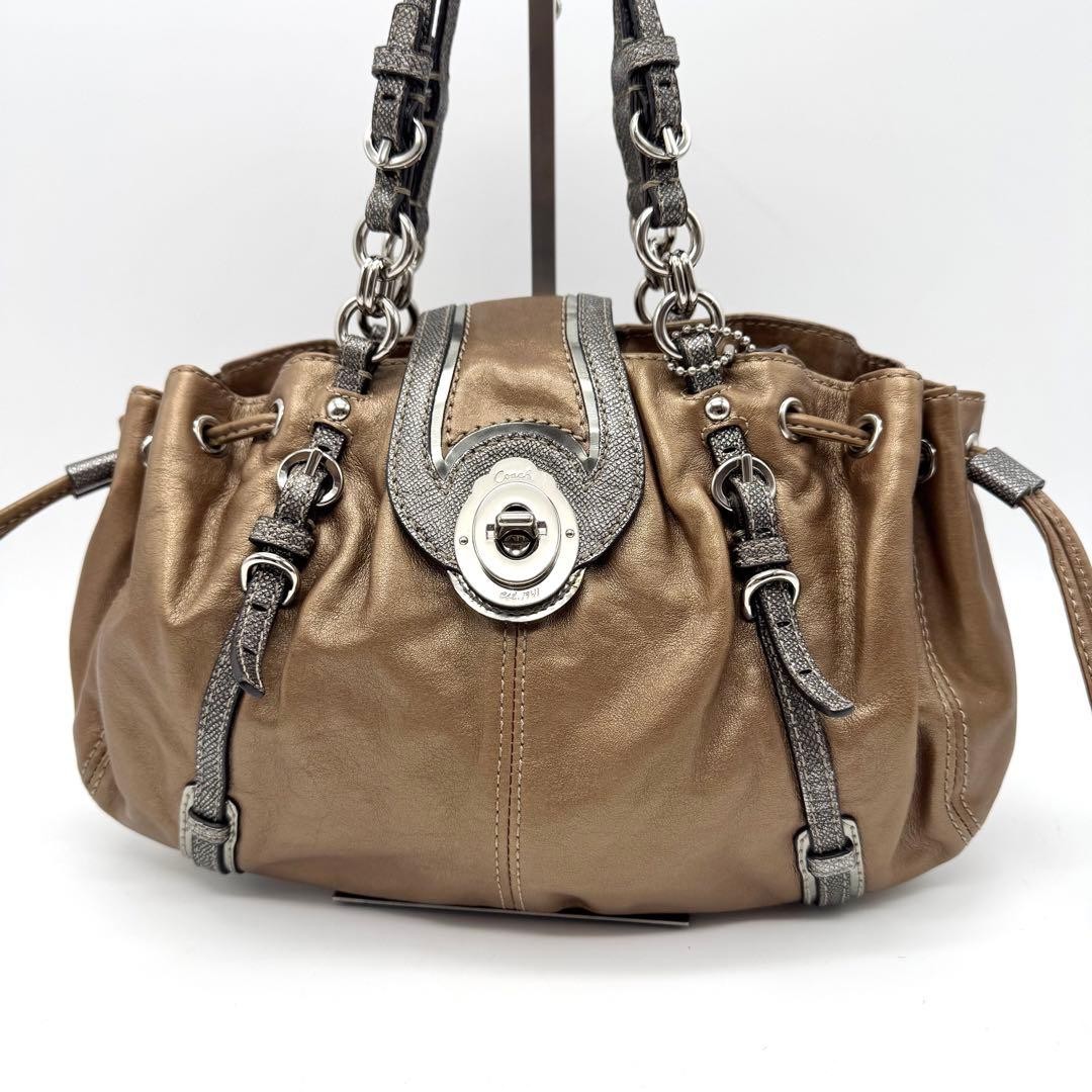 Excellent Condition Coach Legacy Handbag Metallic Bronze thumbnail 2