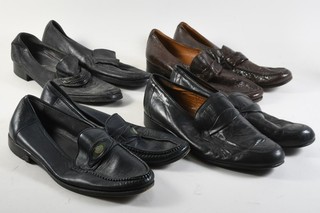 P17P48 4 Pairs Mens Leather Loafers Size 10.5 / 11.5 Mostly Bally Switzerland