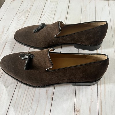3DM Lifestyle Brown Suede Tassel Loafers Hand Built Leather  display picture 2