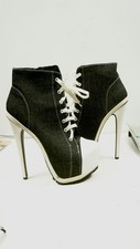 High Heel Sneakers  Lace Up Platform Ankle Boots US 8