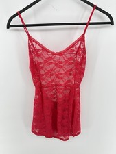 Victoria's Secret Red Lace Babydoll Chemise Size Large Feminine Fairy