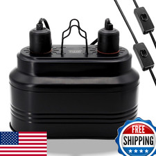 MECESOR Dual Reptile Lamp Fixture with Independent Switches, UVB  Basking Bulb